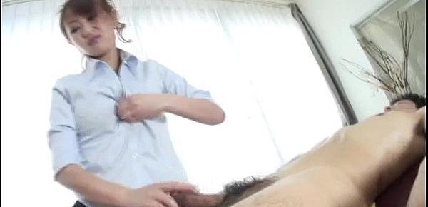  Massage goes nasty for big tits Japanese Anna Mizukawa